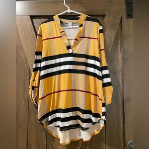 Mustard black plaid tunic size 1X